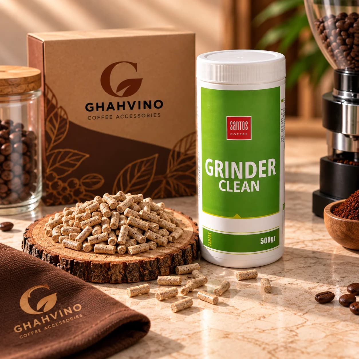 قرص پاککننده آسیاب قهوه سانتوس (Santos Grinder Clean) وزن ۵۰۰ گرم